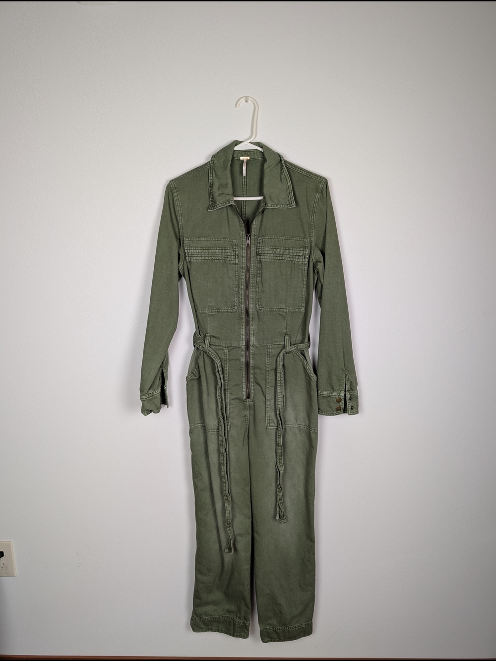 Free People Military Olive Green Utility Jumpsuit!